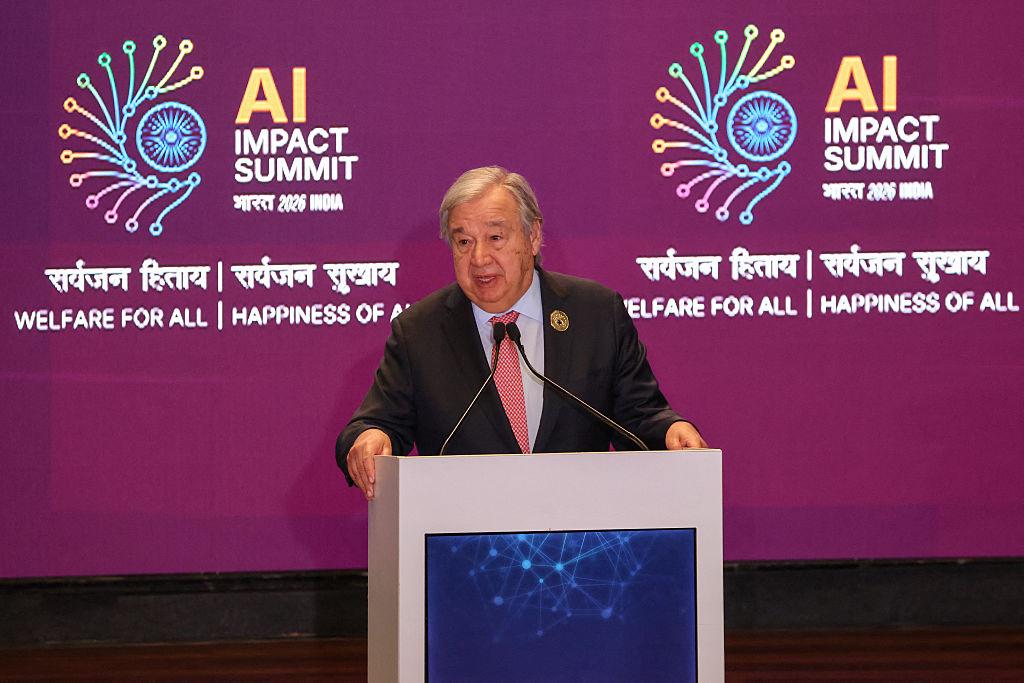 Attendees at the India AI Impact Summit exhibition