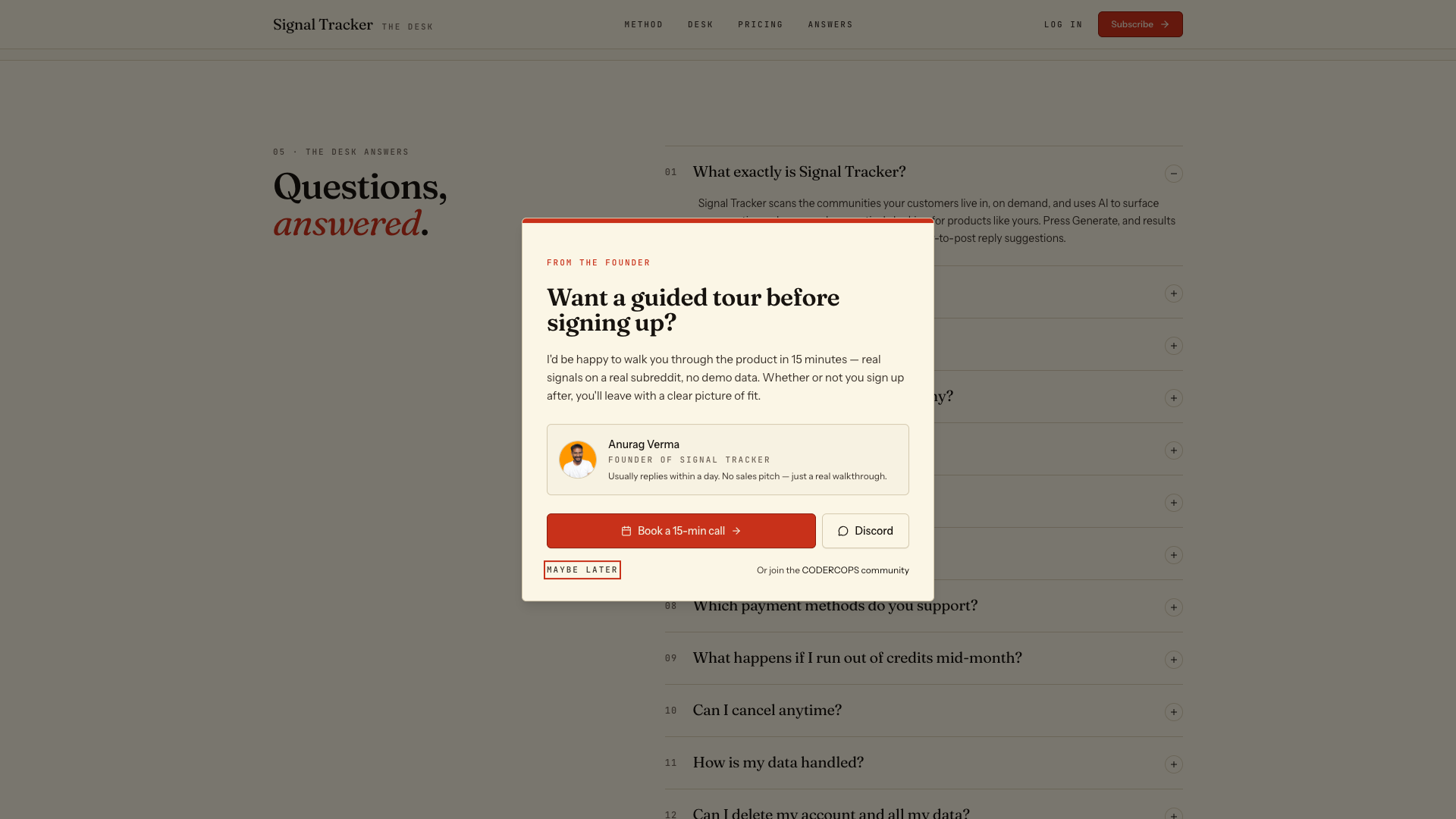 Signal Tracker frequently asked questions