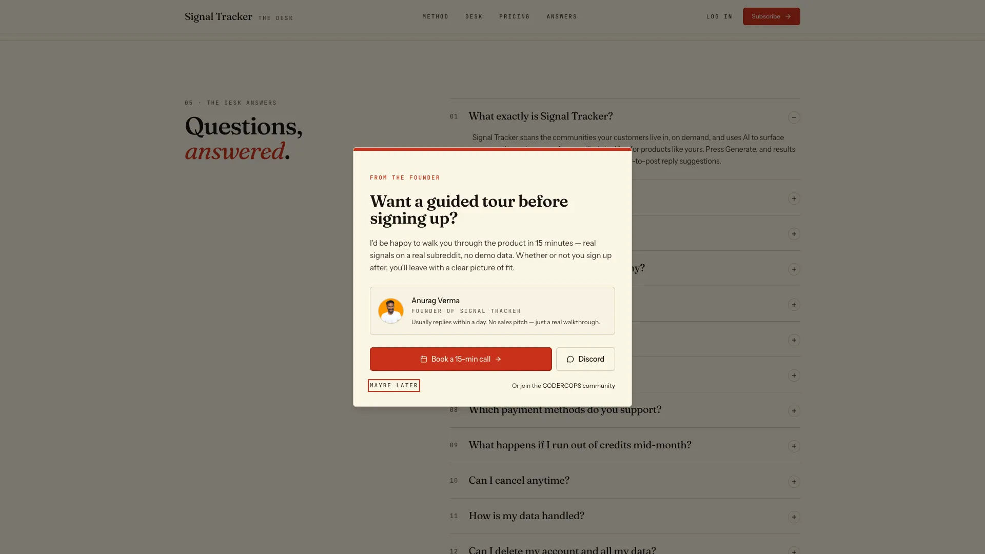 Signal Tracker frequently asked questions